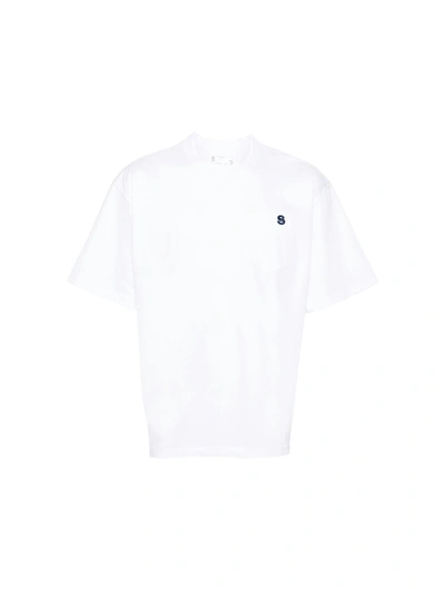 Sacai T-shirt With Embroidery In White