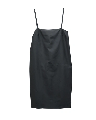 Prada Square Neck Mini Dress In Black Polyester