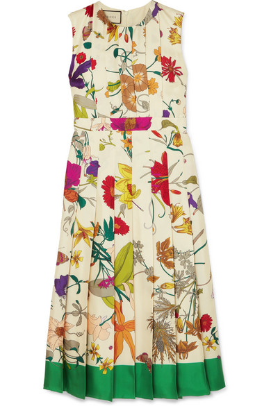 silk pleated midi dress