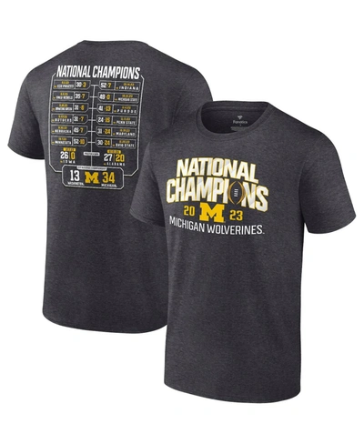 Fanatics Men's  Heather Charcoal Michigan Wolverines College Football Playoff 2023 National Champions