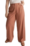 Madewell Drapeweave Neale Straight Leg Pants In Dried Rose