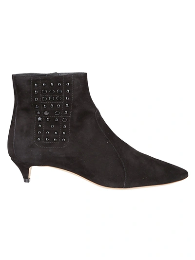 Tod's Embellished Ankle Boots In Bianco