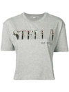 Stella Mccartney Logo Patch T-shirt In Grey