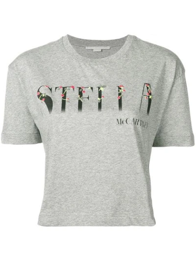 Stella Mccartney Logo Patch T-shirt In Grey