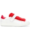 Moncler Fur Low-top Sneakers In White
