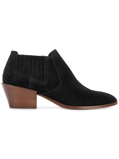 Tod's Low Heeled Ankle Boots In Black
