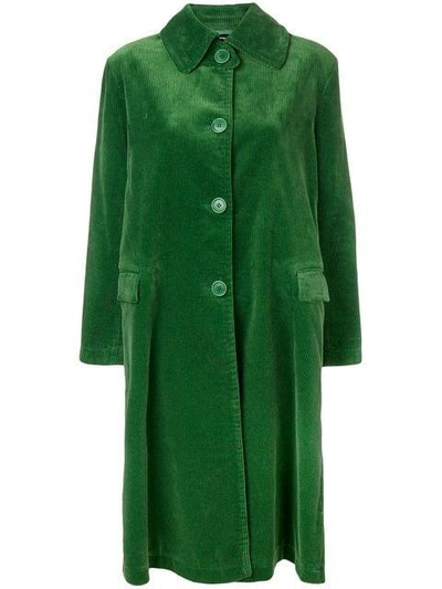 Aspesi Single-breasted Corduroy Coat - Green