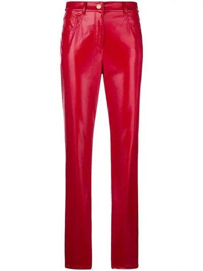 Alberta Ferretti Slim Fit Faux In Red