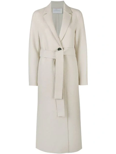 Harris Wharf London Belted Wrapped Coat In Cream