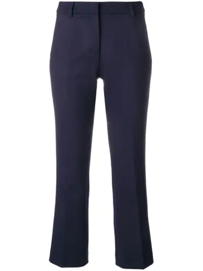 Semicouture Tailored Cropped Trousers In Blue