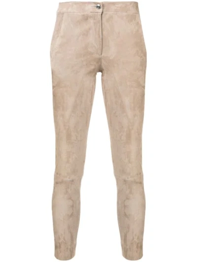 Arma Slim-fit Cropped Trousers In Neutrals