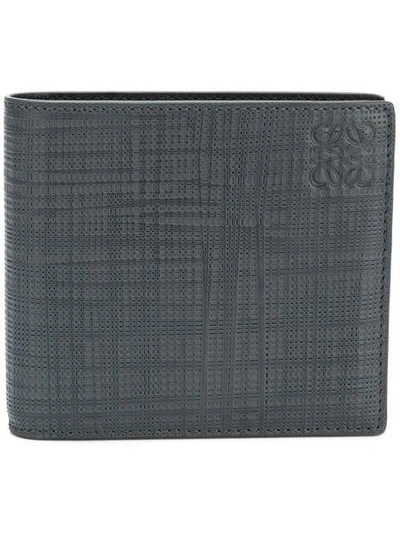 Loewe Bi-fold Leather Wallet In Grey