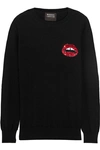 Markus Lupfer Lara Lip Natalie Sequin-embellished Merino Wool Sweater In Black