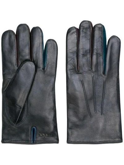 Paul Smith Logo Embossed Gloves In Black