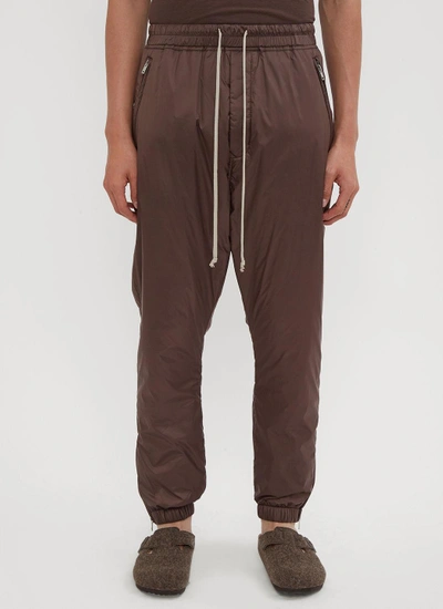 Rick Owens Astaires Drawstring Track Pants In Brown