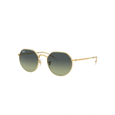 Ray Ban Jack Sunglasses Gold Frame Green Lenses 53-20