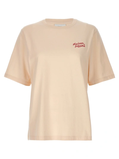Maison Kitsuné Off-white Handwriting T-shirt In Pink