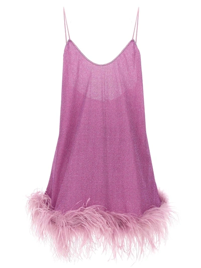 Oseree Lumiere Plumage Short Dress In Purple
