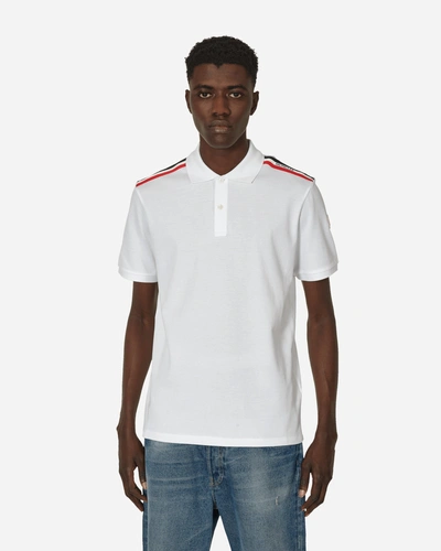 Moncler Stirped Polo Shirt In White
