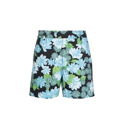 Tom Ford Flower Print Shorts In Blue