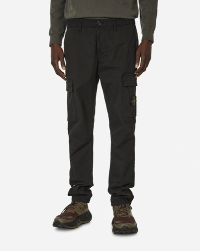 Stone Island Regular Tapered Cargo Trousers In Black