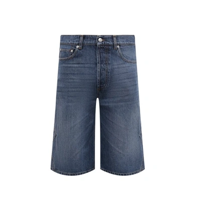 Alexander Mcqueen Denim Shorts In Blue