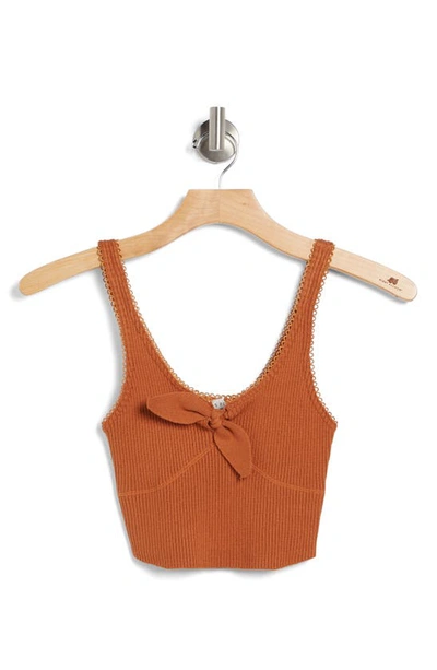 Vici Collection Cindi Front Knot Tank Top In Rust
