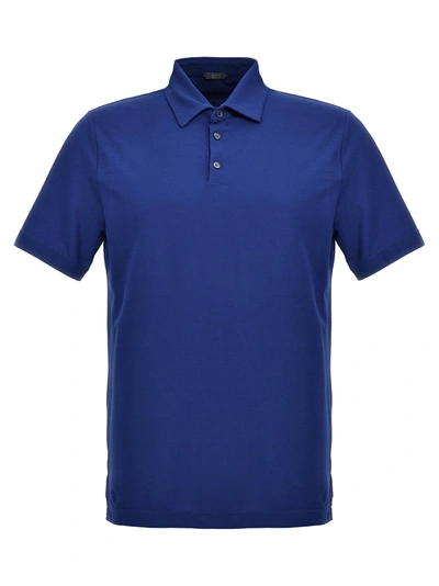 Zanone Ice Cotton Shirt Polo In Blue