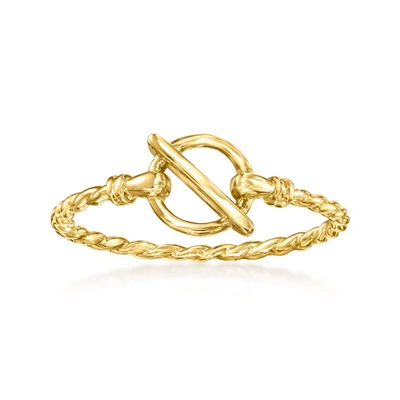 Rs Pure By Ross-simons 14kt Yellow Gold Twisted Rope Toggle Ring