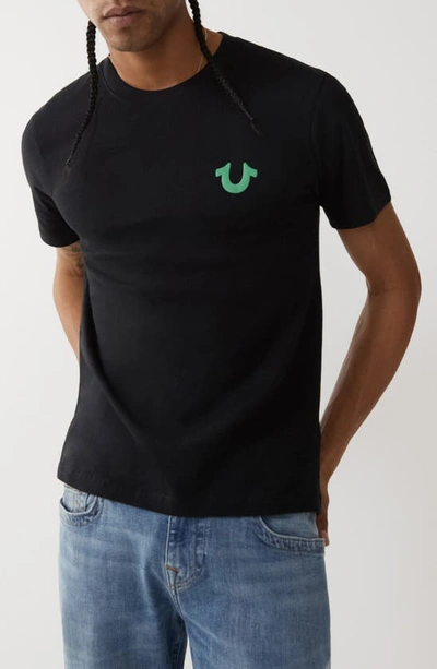 True Religion Brand Jeans Buddha Logo Seal Graphic T-shirt In Black