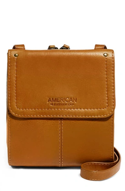 American Leather Co. Kansas Foldover Crossbody Bag In Cafe Latte Smooth