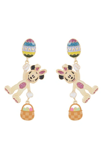 Baublebar Mickey Mouse Easter Crystal Stud Earrings In Gold Multi