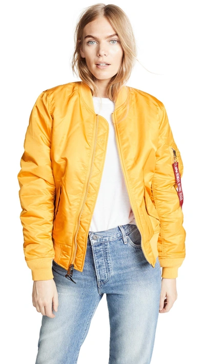 Alpha Industries Ma-1 Military Flight Jacket In Golden Yellow