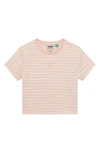 Guess Originals Go Core Stripe Baby Tee In Blush Cotton Multi