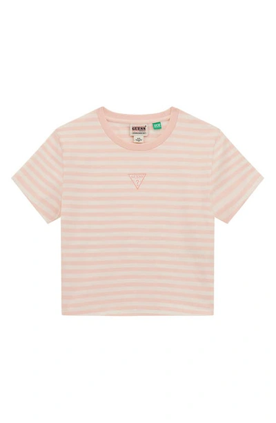 Guess Originals Go Core Stripe Baby Tee In Blush Cotton Multi