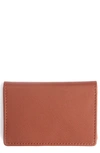 Royce New York Leather Card Case In Tan.