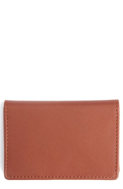 Royce New York Leather Card Case In Tan.