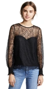 Cupcakes And Cashmere Jenevra Lace Blouse In Black