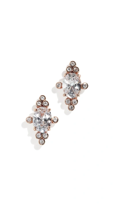 Kate Spade Rise And Shine Stud Earrings In Clear/rose Gold