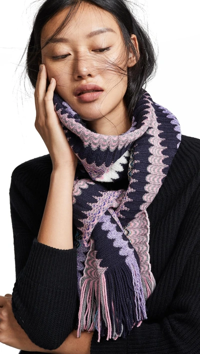 Missoni Zigzag Scarf In Purple