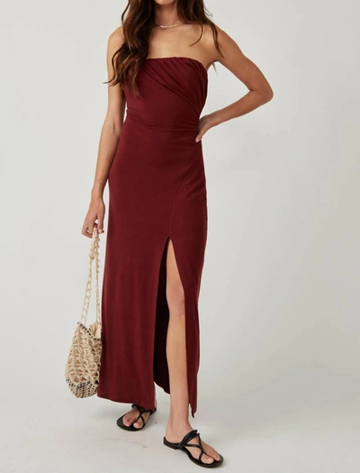 Free People Hayley Midi Dress In Russet Acorn In Multi