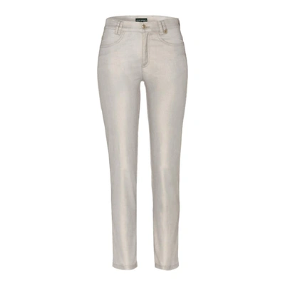 Golfino Golden 5 Pocket 7/8 Trouser In Matte Gold In Multi