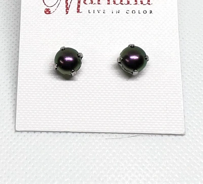 Mariana Iridescent Single-stone Studs In Purple