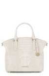 Brahmin Duxbury Croc Embossed Leather Satchel In Coconut Milk