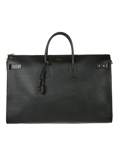 Saint Laurent Leather Briefcase In Black