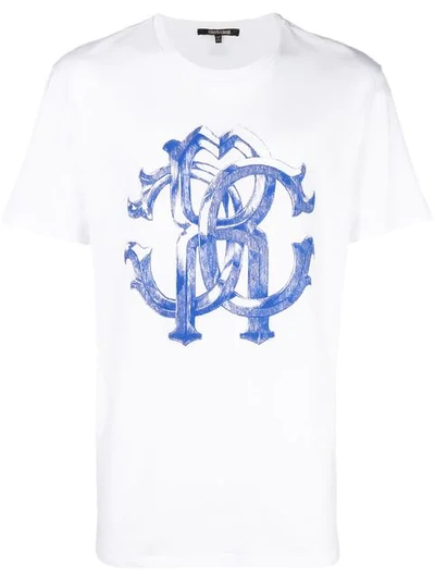 Roberto Cavalli Logo Print T-shirt In White