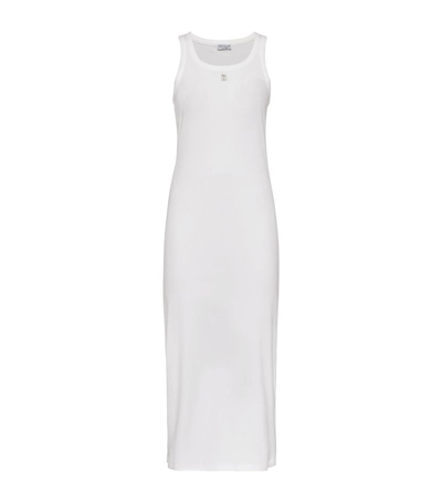 Brunello Cucinelli Logo-embroidered Tank Dress In White