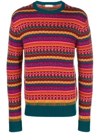 Etro Striped Cashmere Jumper In Red