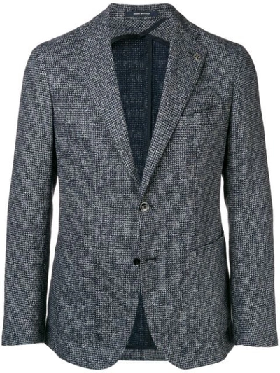 Tagliatore Textured Blazer In Blue