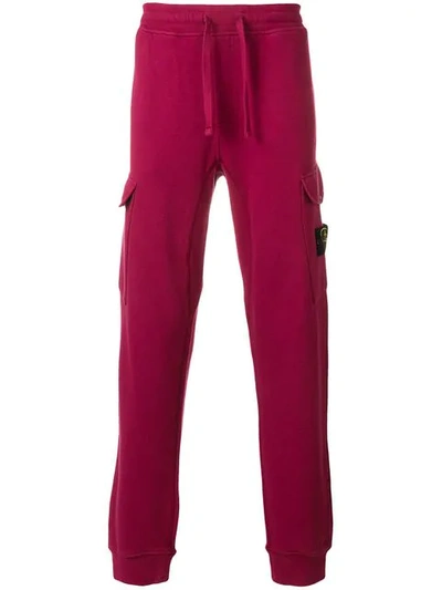 Stone Island Cargo Track Pants In Pink